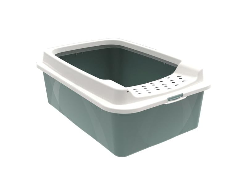 Rotho Katzentoilette Bonnie M Eco Grün – Sand Katzenklo mit Schutzrand