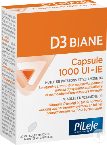 Pileje D3 Biane 1000UI Capsules Marines 30