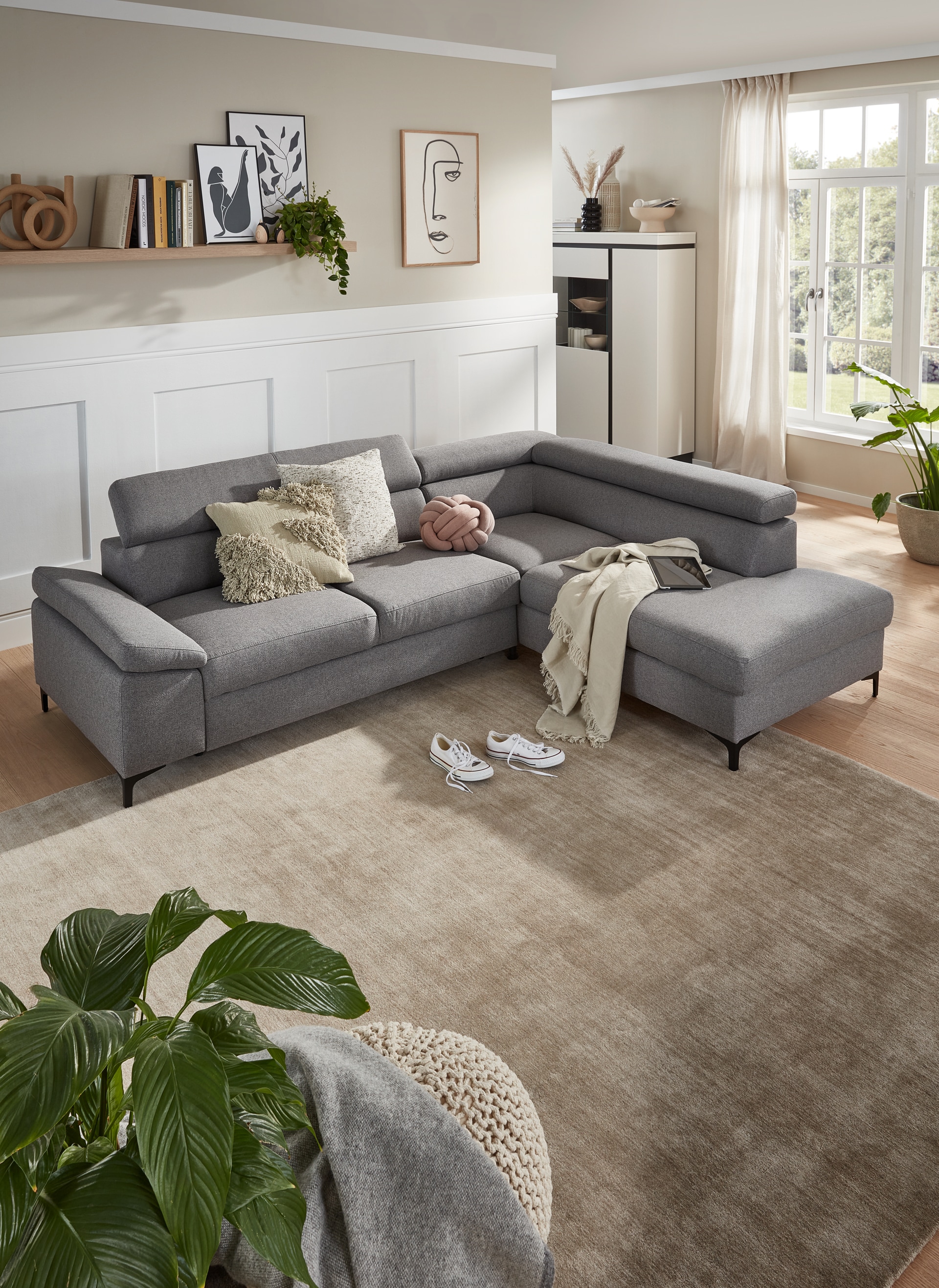 Ecksofa LONIGO 247 x 196 cm grau