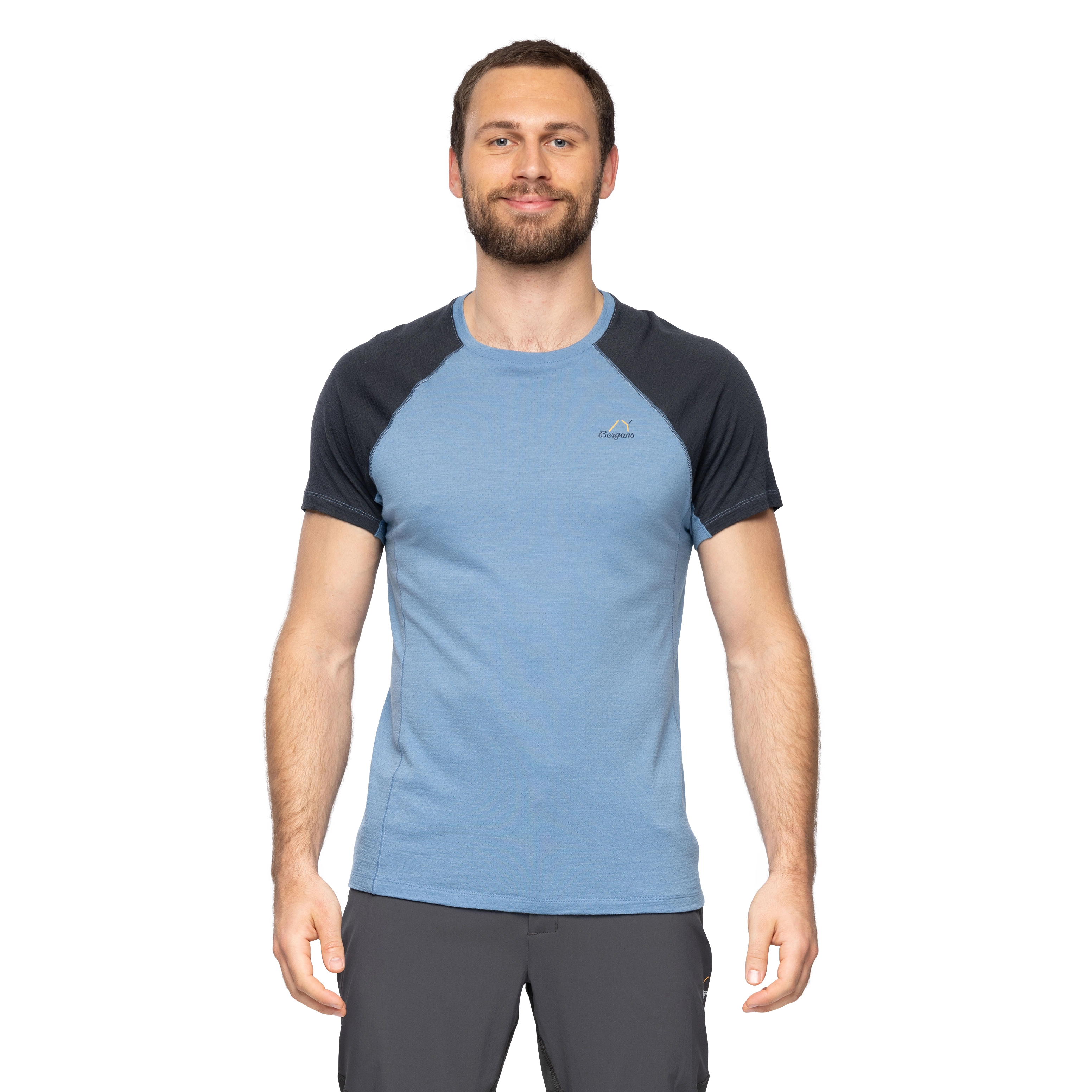 Y LightLine Merino Tee Men Elemental Blue / Dark Shadow Grey
