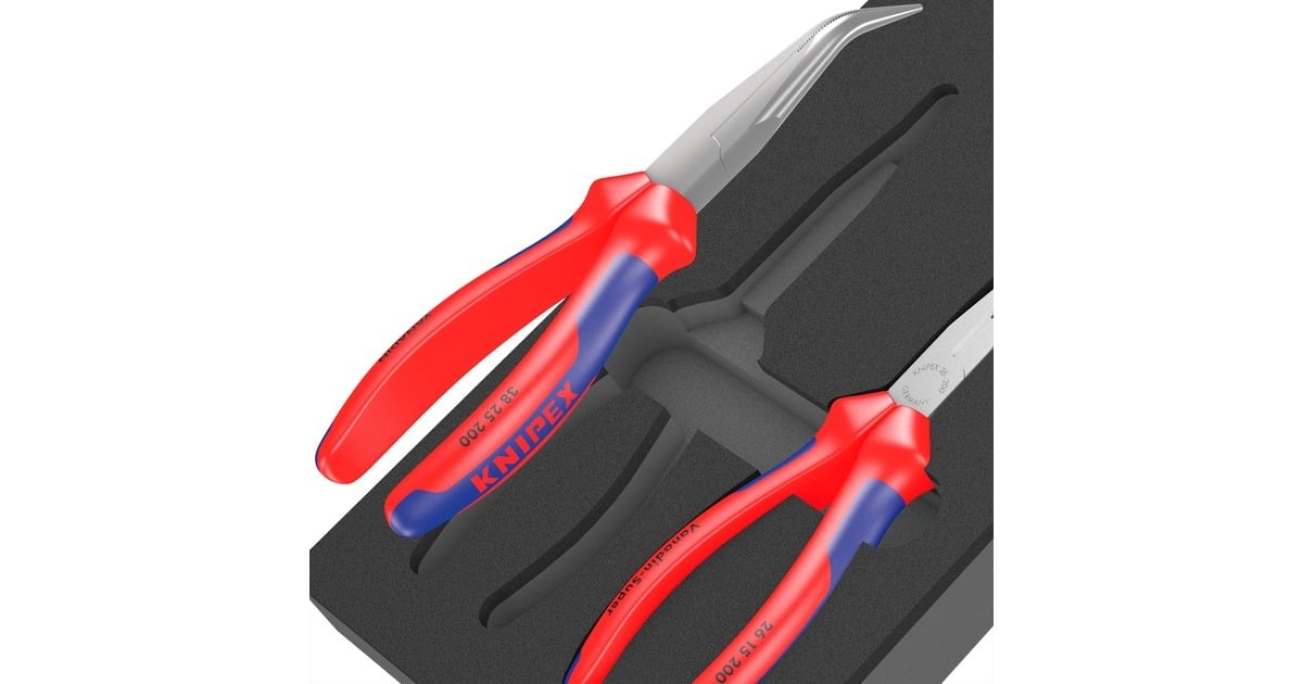 Wera9781 Schuimrubberen inzetstuk met KNIPEX tangen Set 2, 3‑delig tangenset  (Zwart/grijs, in schuiminzet voor werkplaatswagen)