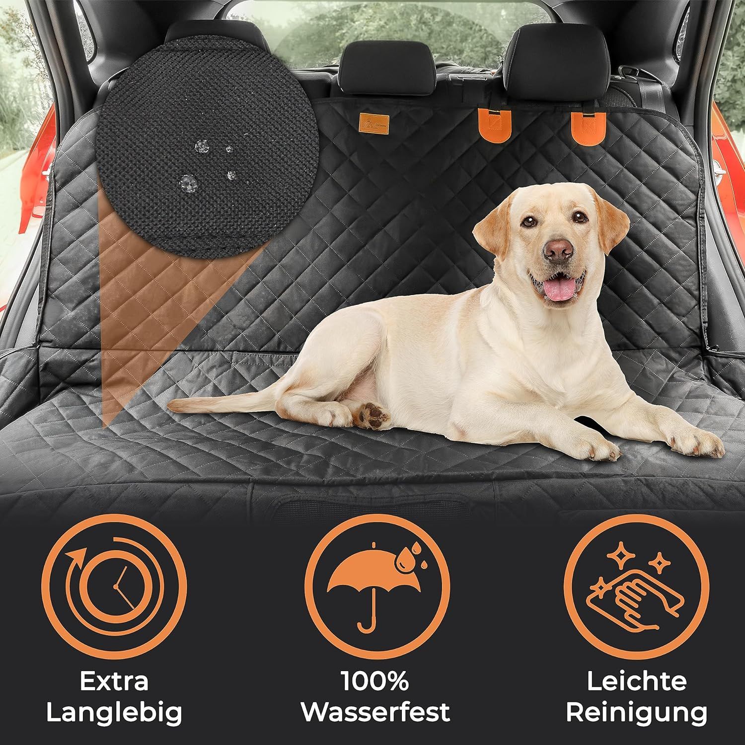 PETSATION Autoschondeke Hundedecke für Rückbank + Kofferraum