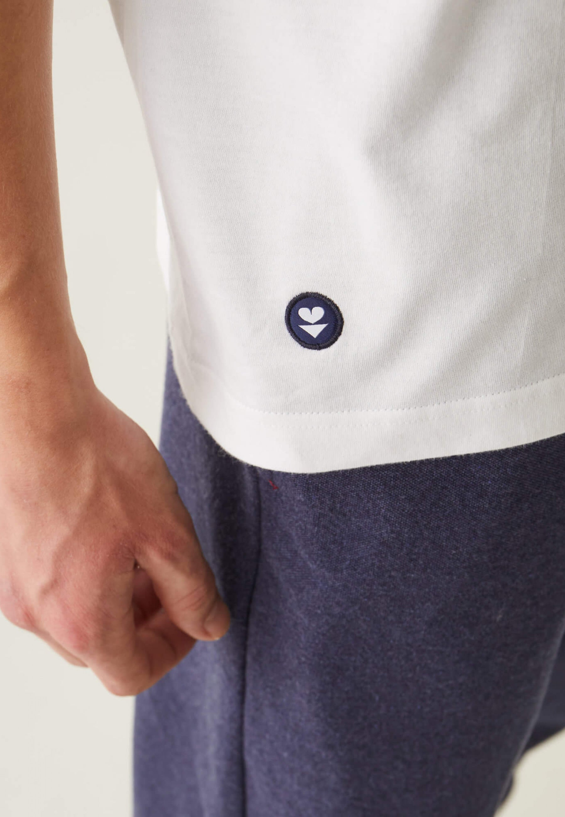 T-shirt col rond en coton-Jean Blanc