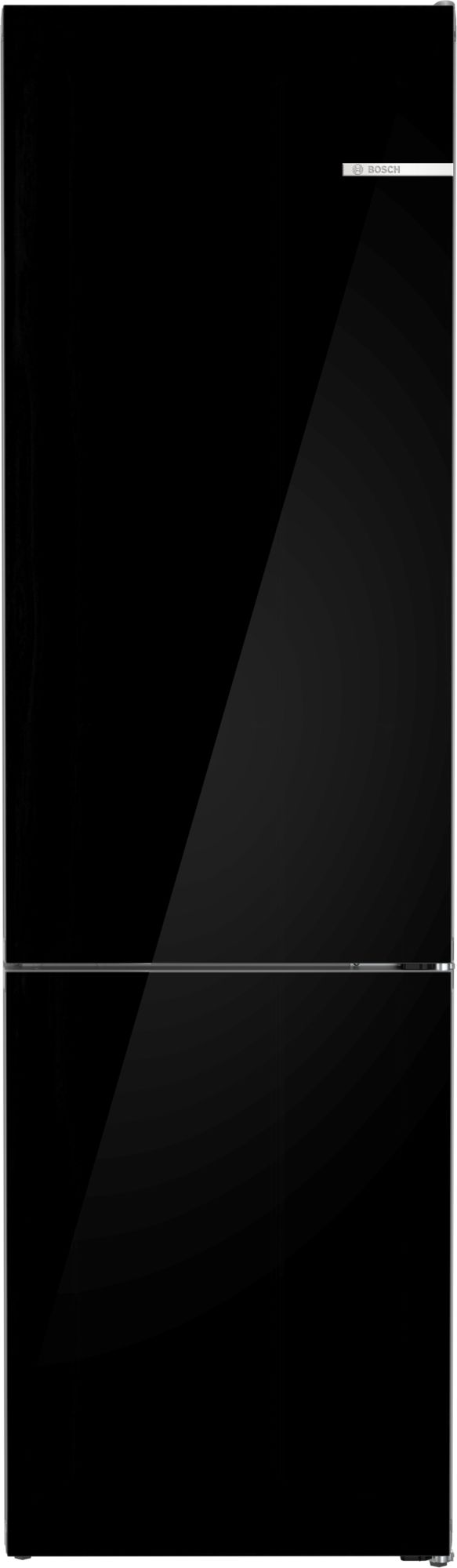 # PRODUTO RECONDICIONADO # Refrigerador Combinado Independente Série 6, Acabamento em Vidro 203 x 60 cm Preto KGN39LBCF-B