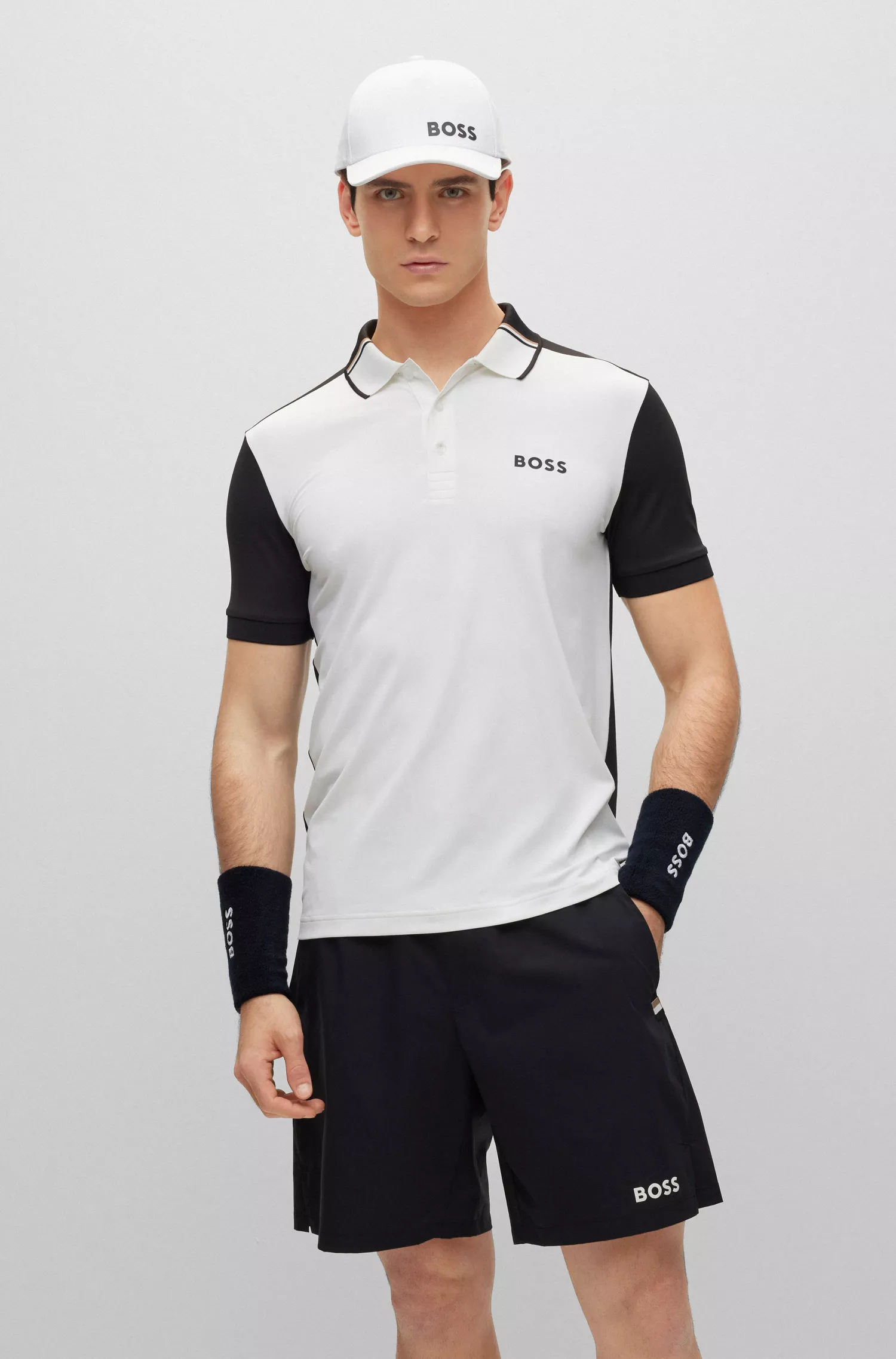 Camisa polo BOSS Green-BOSS x Matteo Berrettini com logotipo