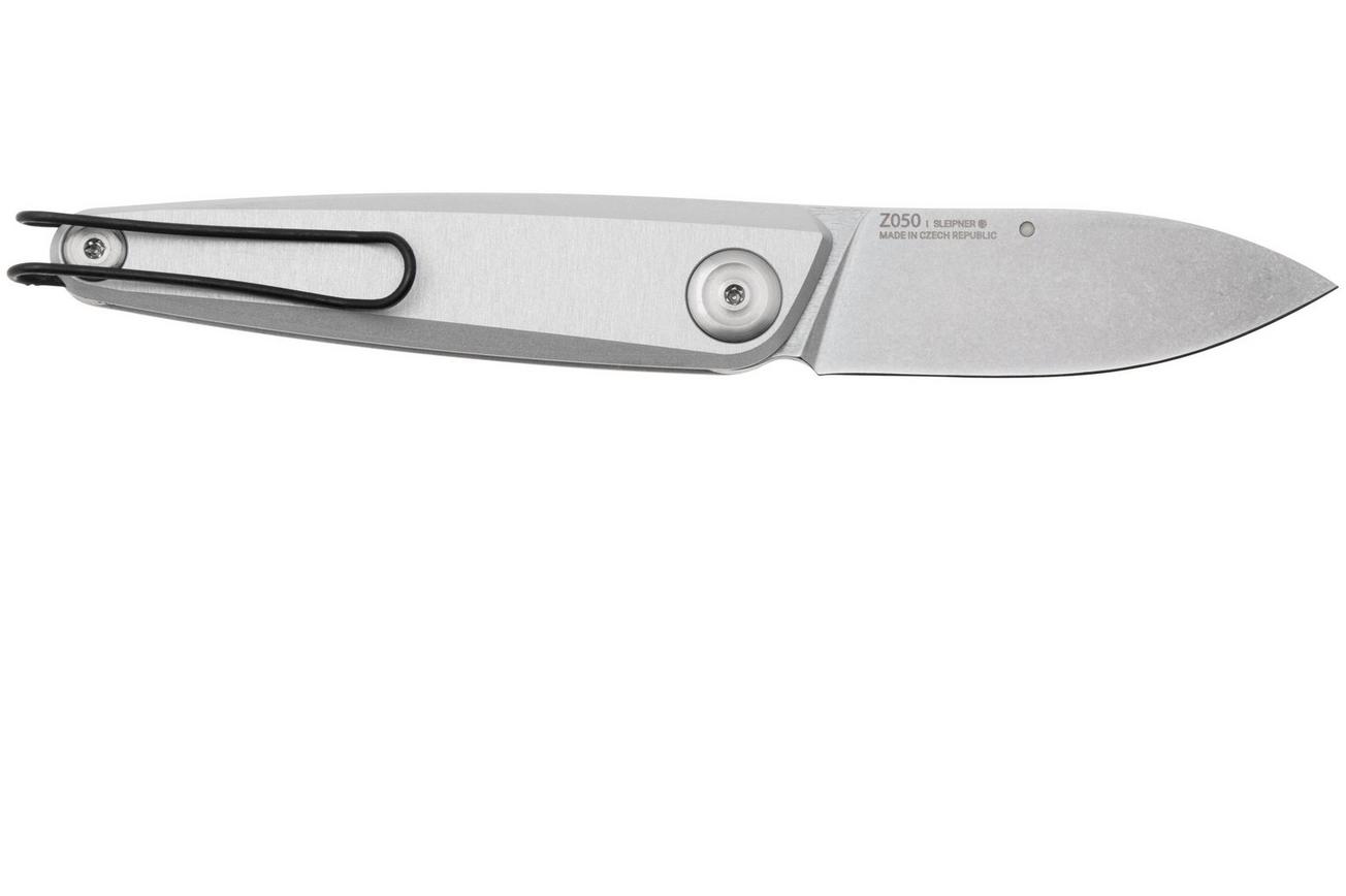 ANV Knives Z050BB, Z050-009BB Stonewashed Sleipner, Dural Silver Aluminium, slipjoint zakmes