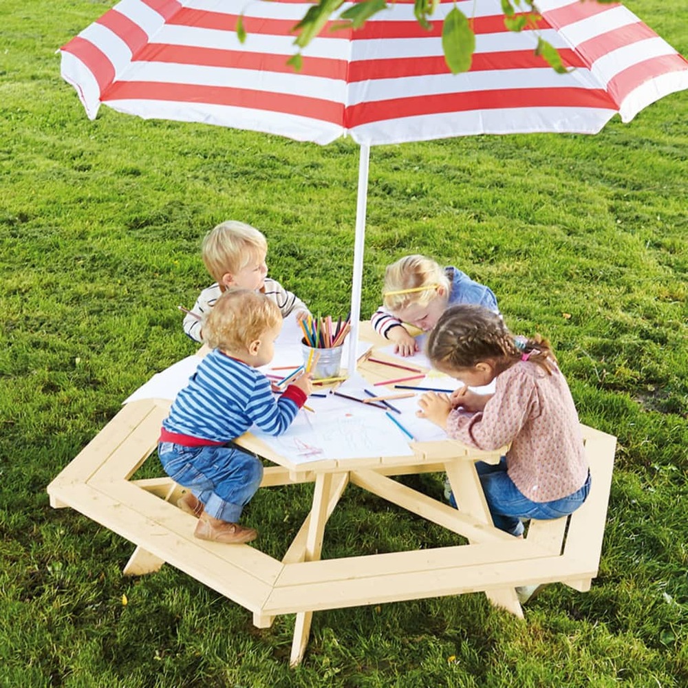 Ensemble de table et banc pour enfants nicki 6-eck