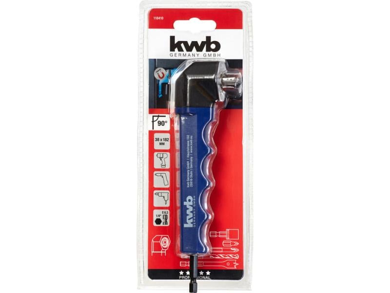 kwb Winkelaufsatz 90° Winkelschraubervorsatz mit profilierten Kunststoffgriff