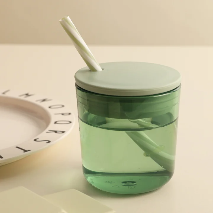 Design Letters - Kids Eco Trinkglas, grün (2er-Set)