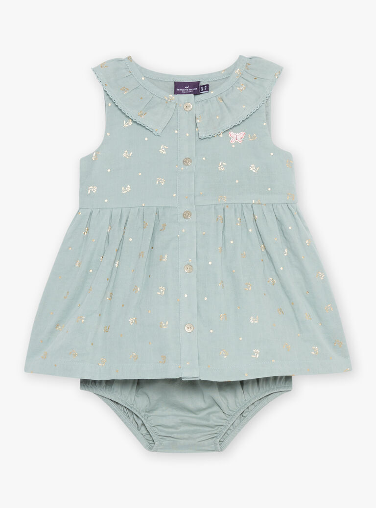 Robe et bloomer vert tendre à papillons