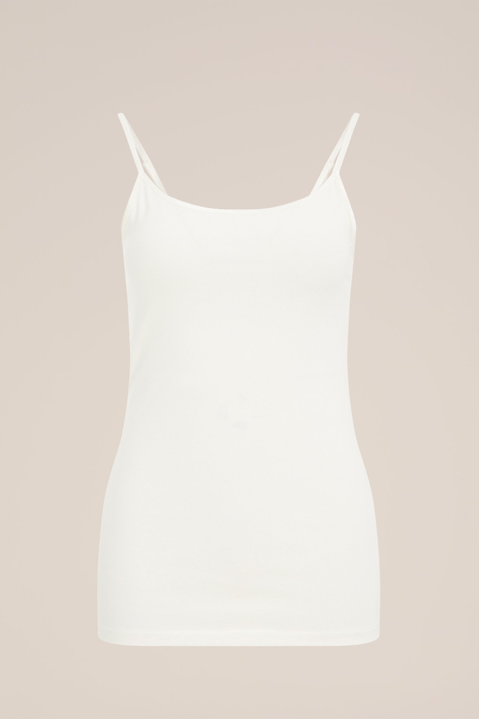 singlet van katoen WE Fashion Gebroken wit