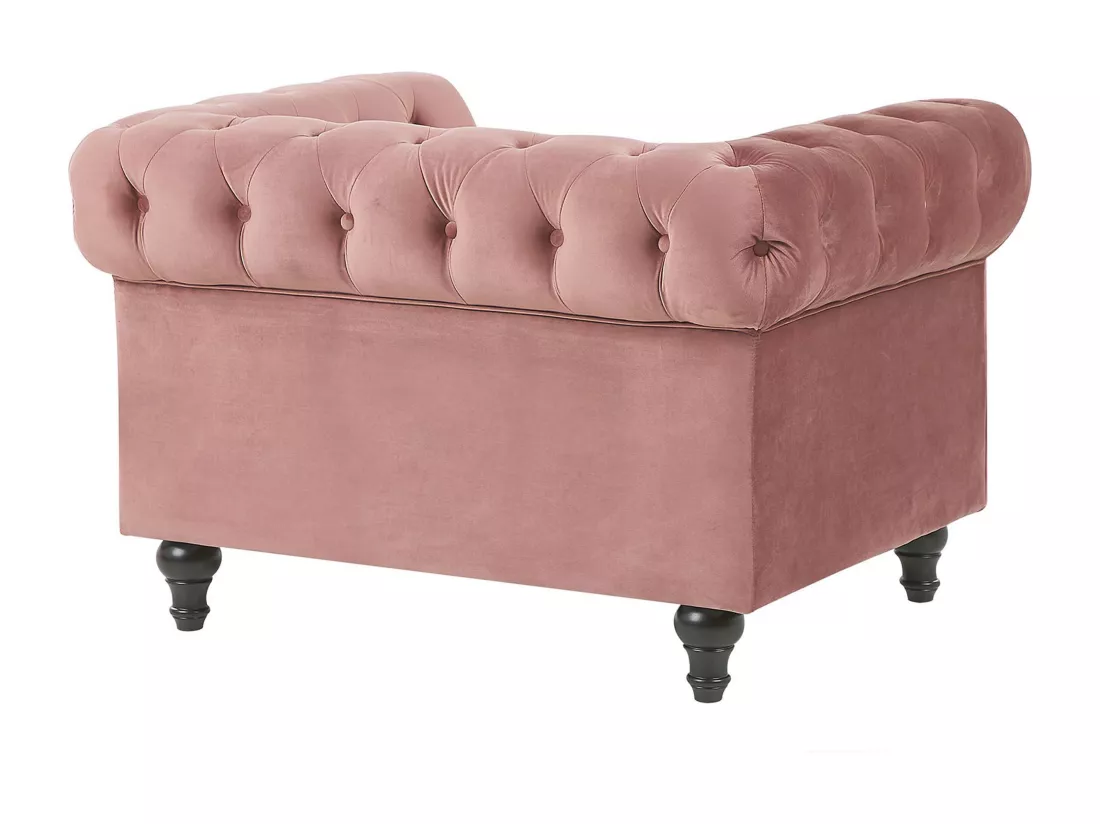 Fauteuil CHESTERFIELD Velours Rose