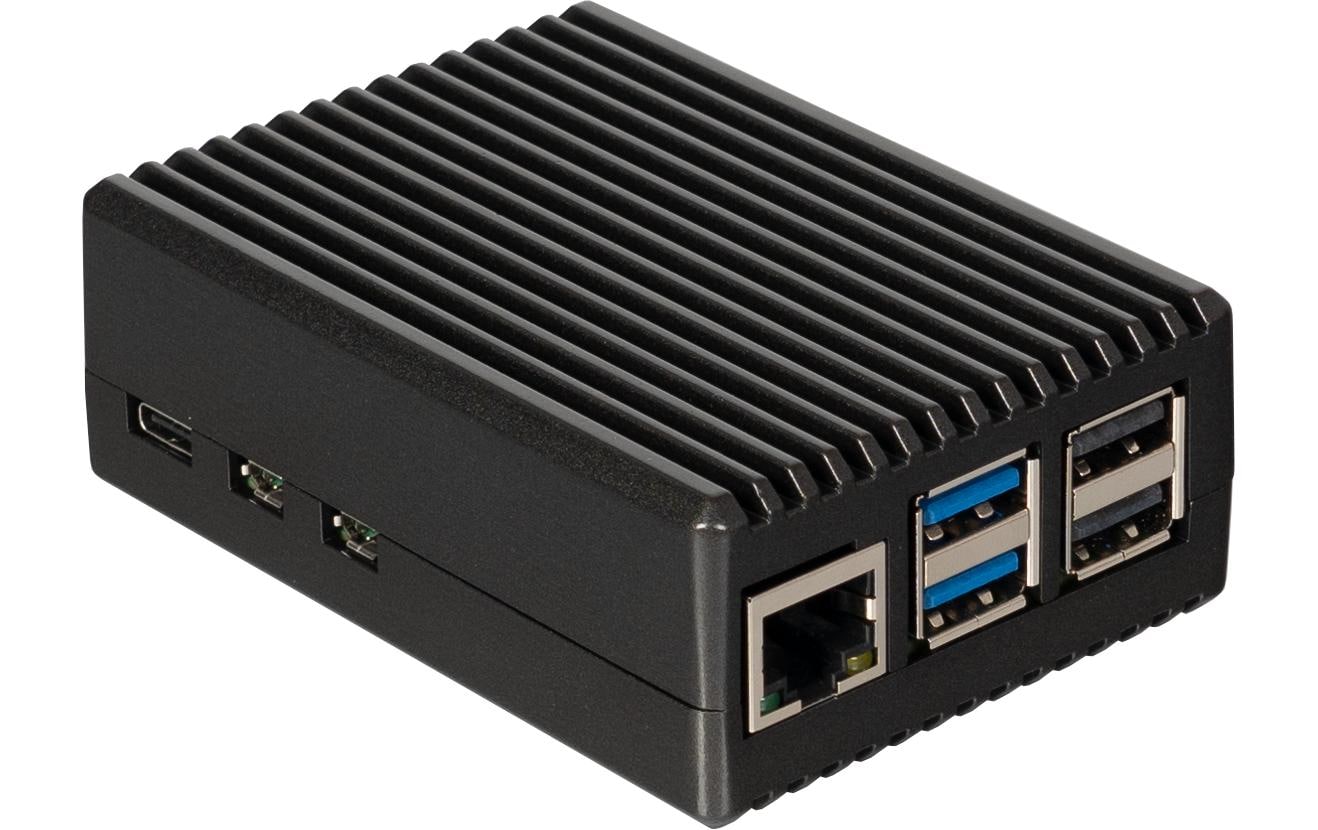 Starter Kit Raspberry Pi5 PI-C 8GB<br>Einplatinencomputer mit ARM Cortex-A76 Prozessor (4× 5.4 GHz), 8 GB LPDDR4 SDRAM, Aluminiumgehäuse, WLAN und Bluetooth 5.0, HDMI, USB-C, 64 GB MSDHC-Karte mit Raspberry Pi OS, Netzteil und Zubehör