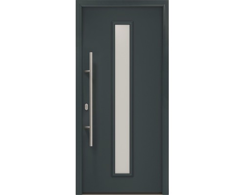 EcoStar ISOPRO IP 020 S voordeur, 1100 x 2100 mm, linksdraaiend, RAL 7016 antracietgrijs, inclusief beslagset, RVS-greep, veiligheidsprofielcilinder met 5 sleutels