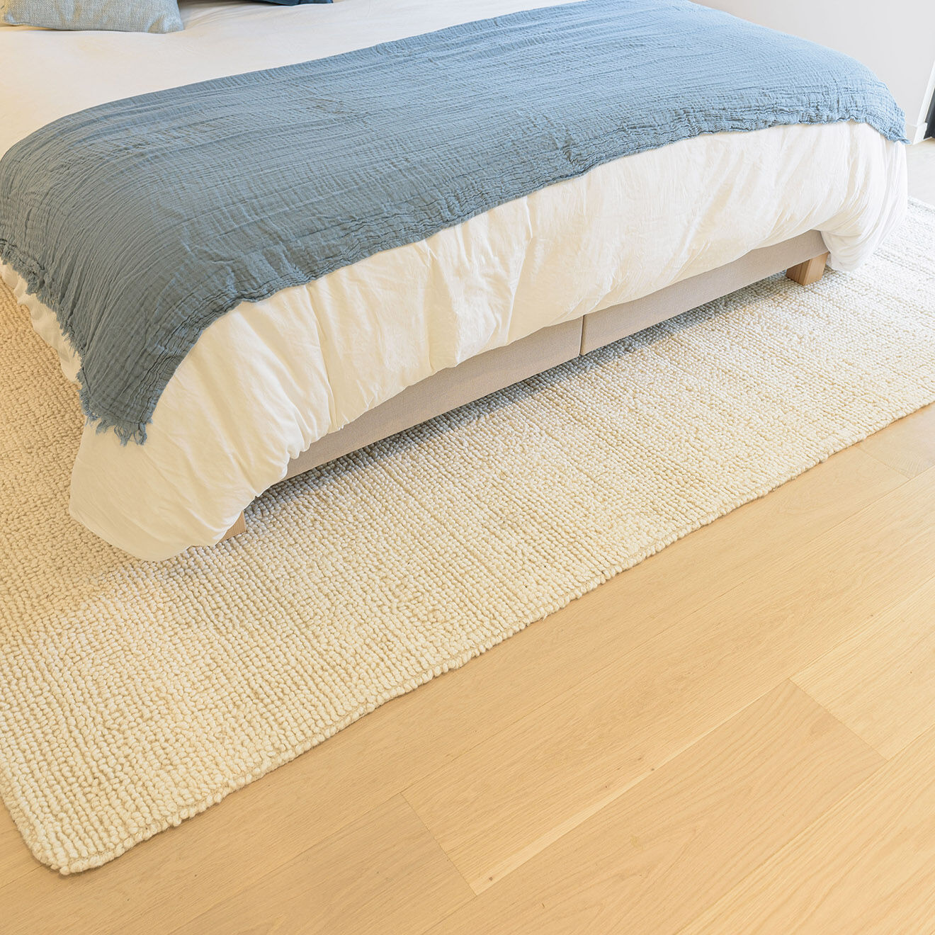 Macabane Tapis en Laine bouclée Sacha ivoire - 230x160 cm