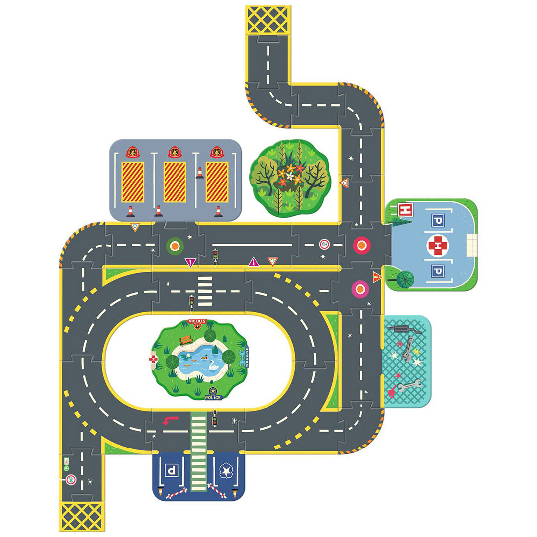 djeco crazy motors vloerpuzzel puzzl'up city giant - 33st