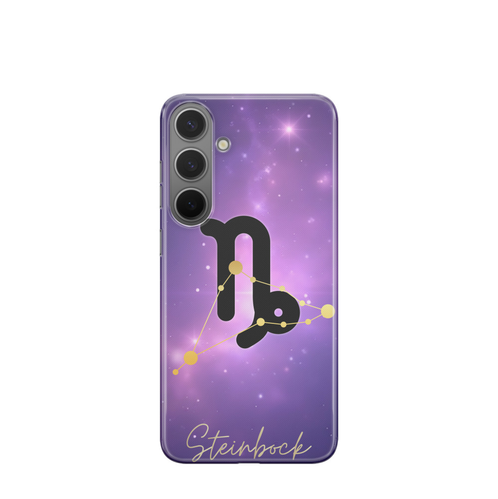 Samsung Galaxy S24 Plus Gummi Hülle Steinbock 1 - Lila-Violett