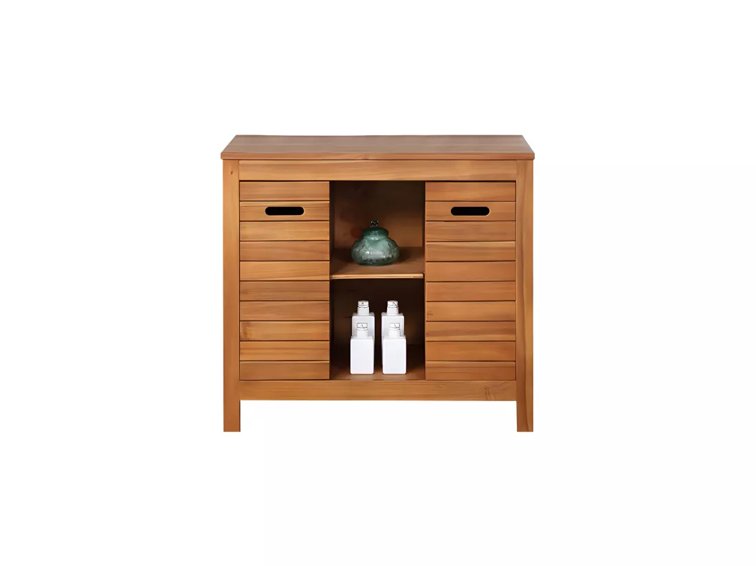 Meuble sous vasque en bois d'acacia - 90 cm - PULUKAN