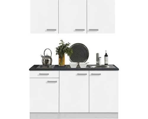 Optifit enkele keuken met apparatuur Oslo214 150 cm wit mat gedemonteerde variant omkeerbaar KPOS 1532D-9