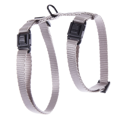 Coleira de nylon cinza para gatos