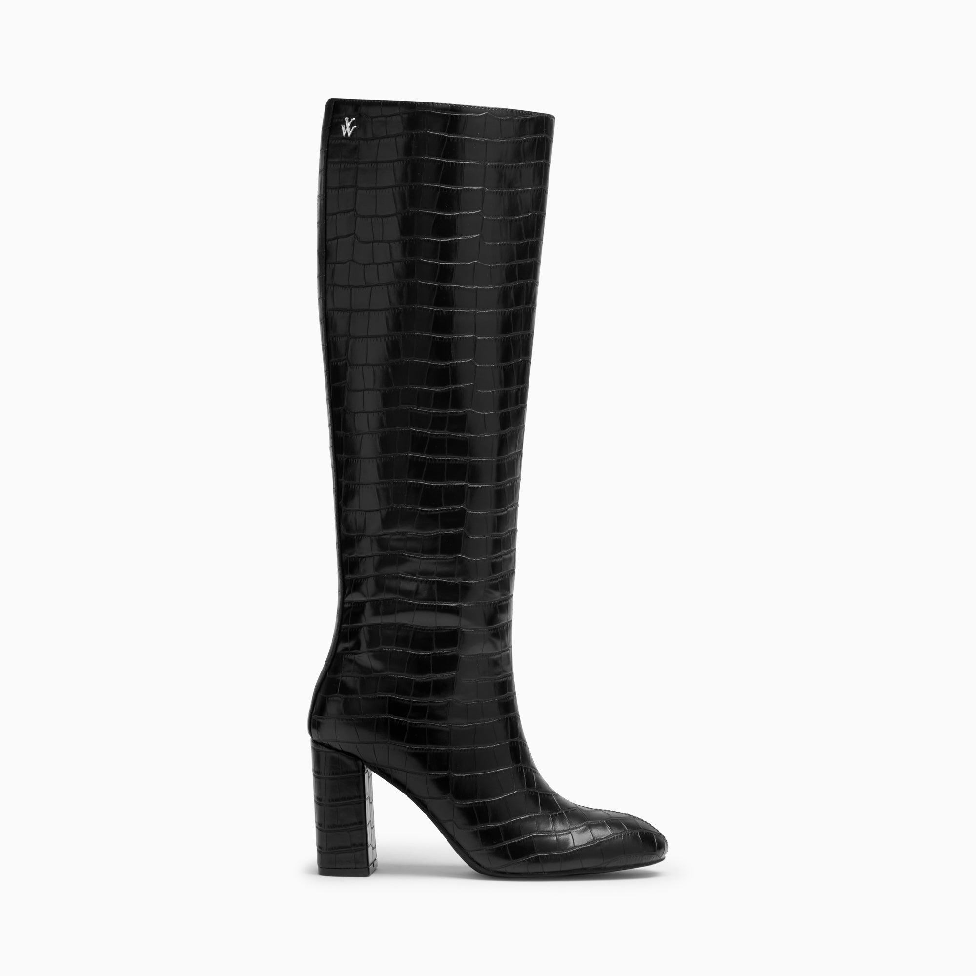 Bottes, Cuissardes-Bottes Diana noir croco à talon