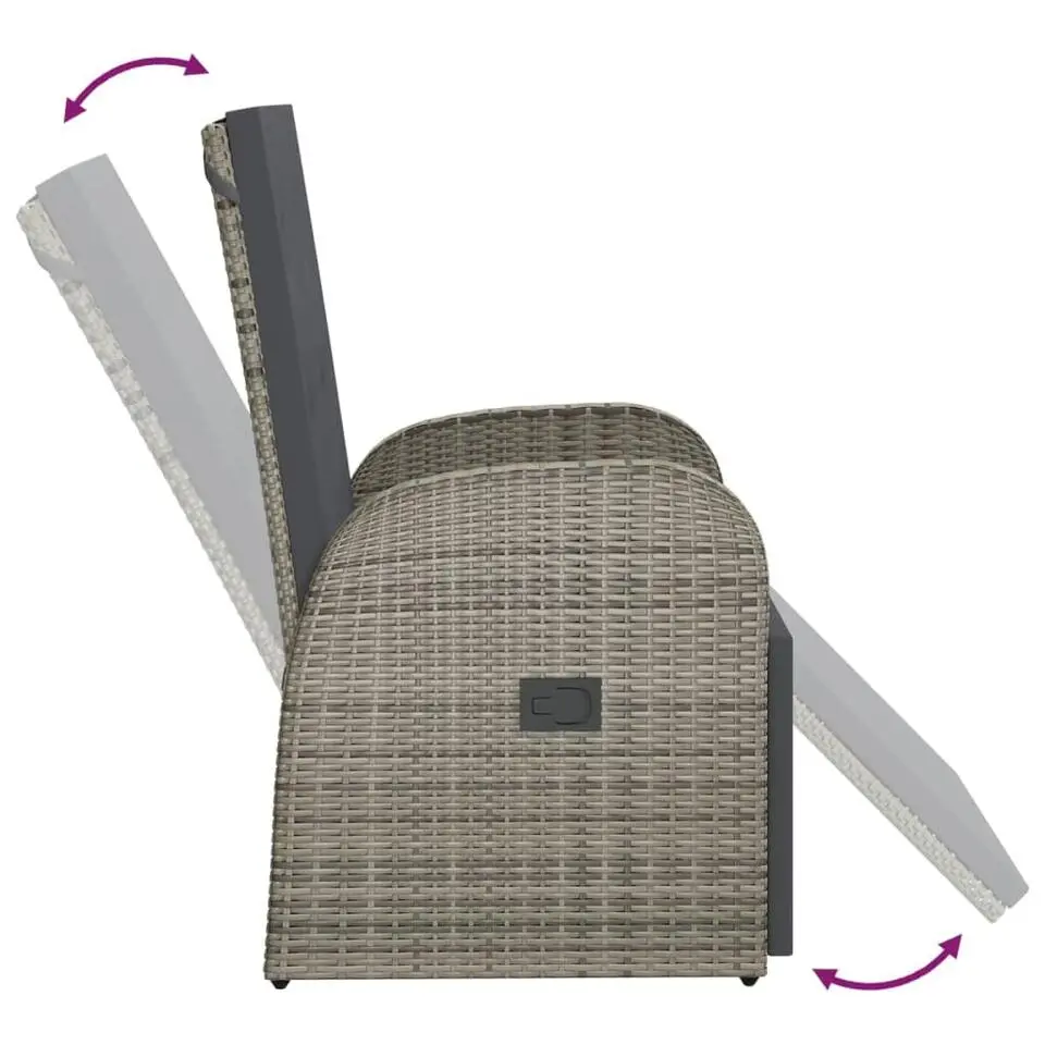 vidaXL - Zitstoel - Grijs - Poly rattan