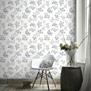 vliesbehang bloesem blauw (dessin 2258-41)