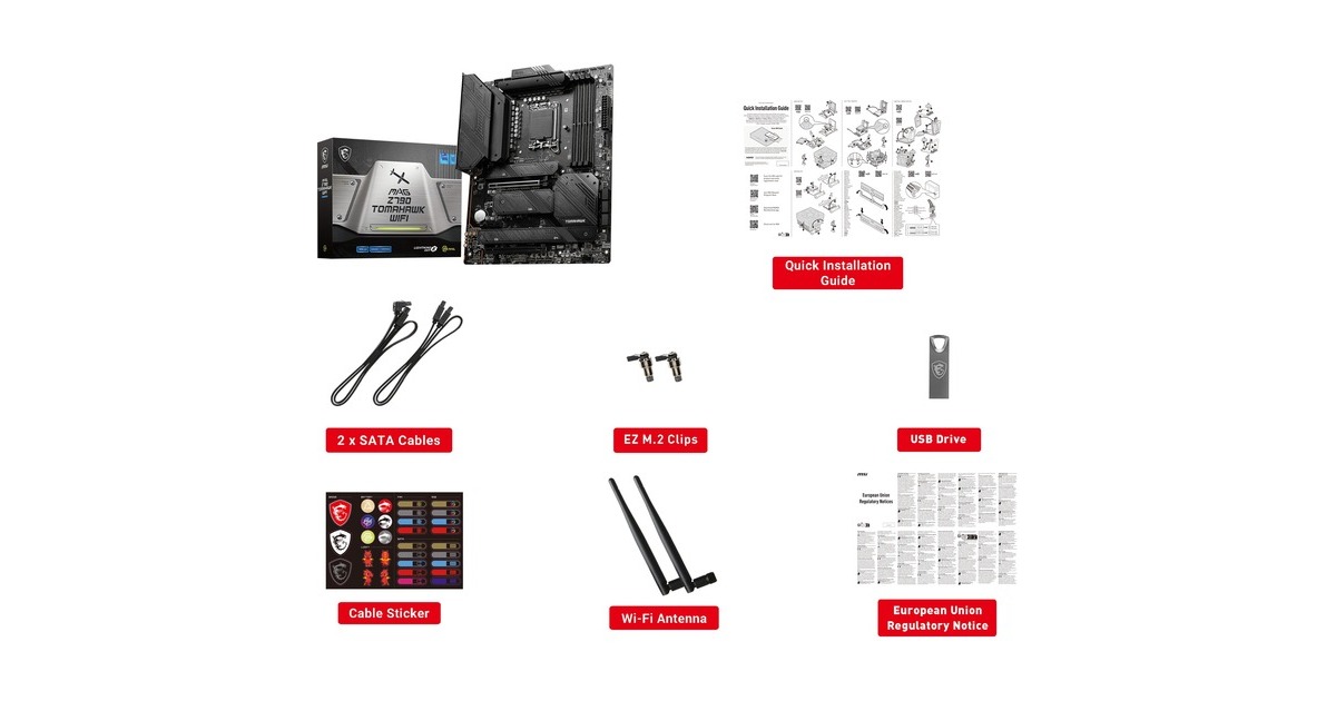 MSIMAG Z790 TOMAHAWK WIFI socket 1700 moederbord  (Zwart, RAID, 2.5 Gb-LAN, WLAN, BT, Sound, ATX, Tweedekans)