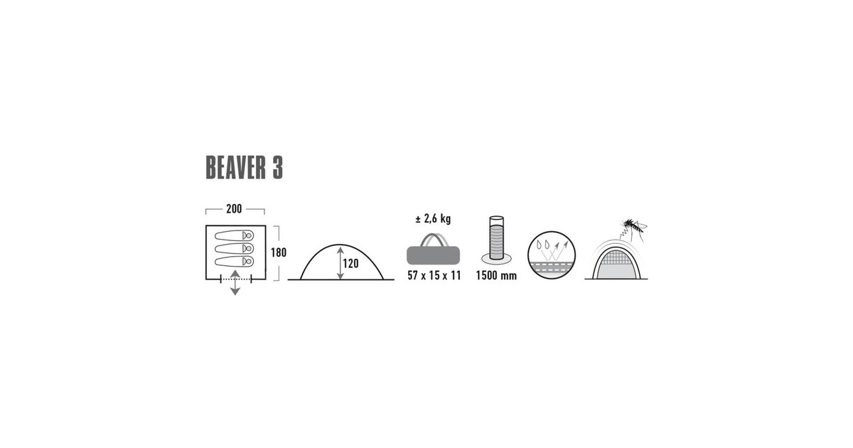 High PeakBeaver 3 tent  (Zwart)