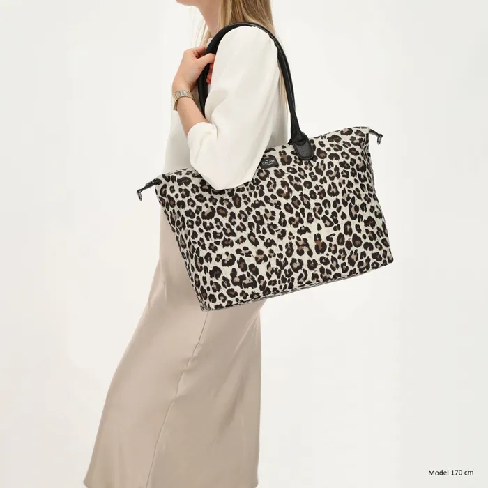 Charm London Buckingham Laptoptas 15,6 inch Luipaard Beige