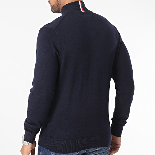 Sweat Zippé Pima Organic Cotton Cashmere 0850 Bleu Marine