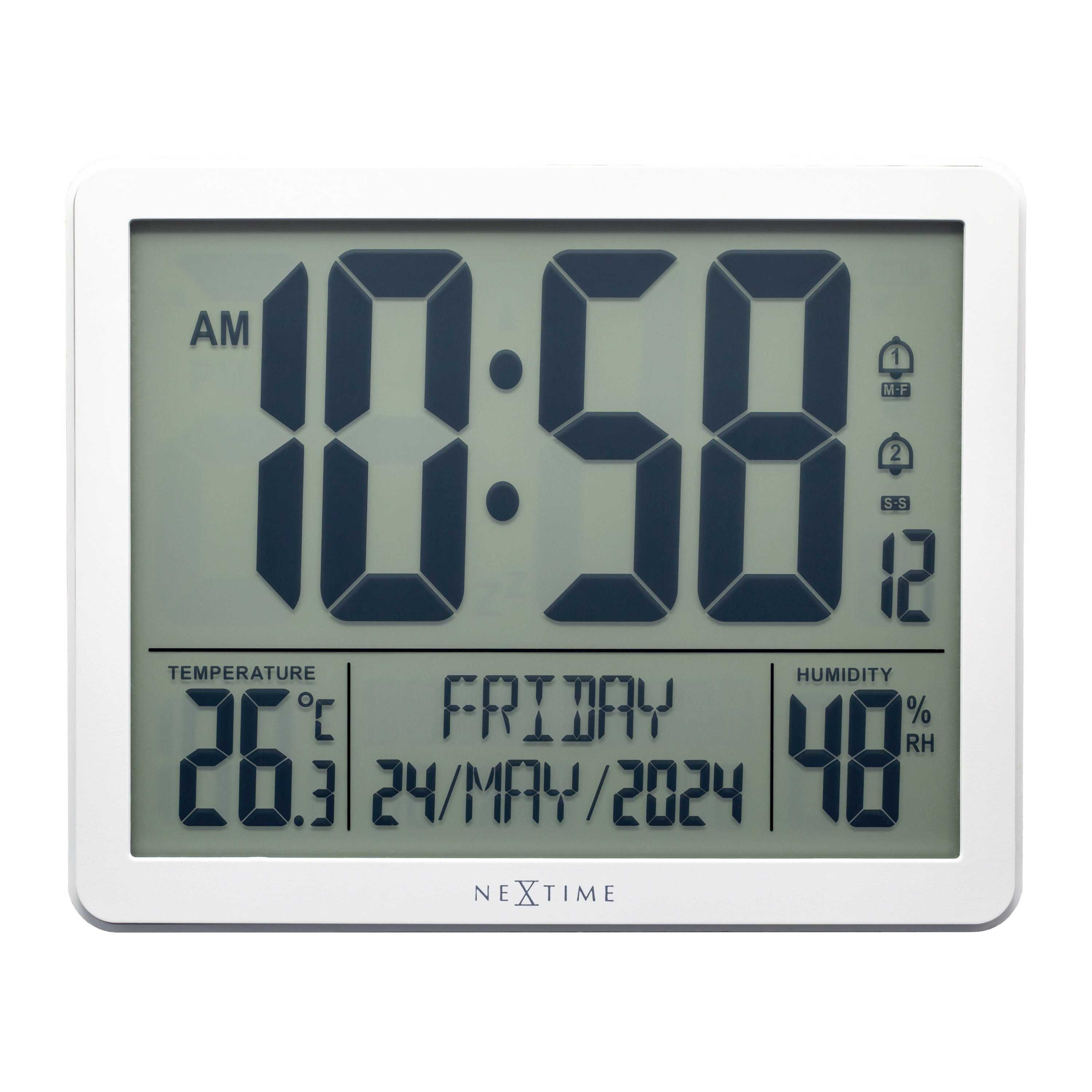 NeXtime - Digitale Tafel-|Wandklok 17,3x14x2,7 cm - RCC - Weerstation