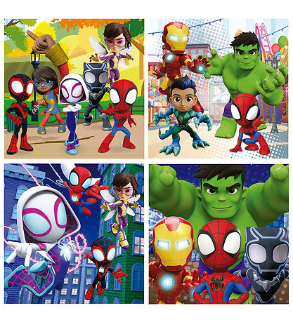 Educa Puzzlespiel - 4 verschiedene - Spidey Ente Sein Erstaunlic