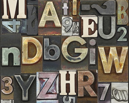 Pop-up paneel zelfklevend 30069-1 Letters bruin