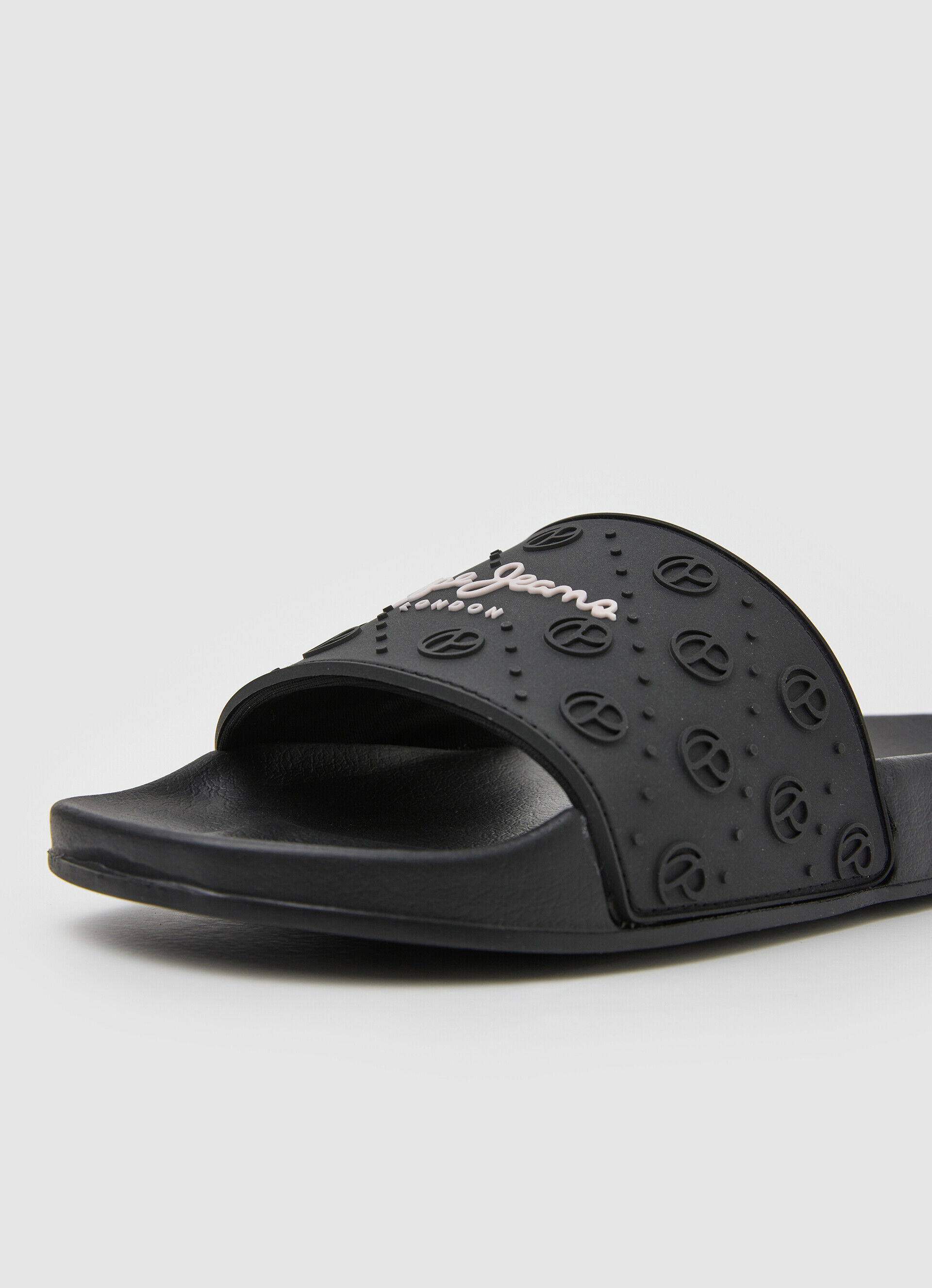 Chinelo de praia liso SLIDER - preto