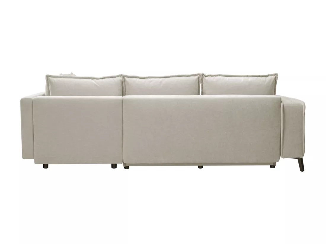 Canapé d'angle droit convertible en tissu beige BALCORIA de Maison Céphy