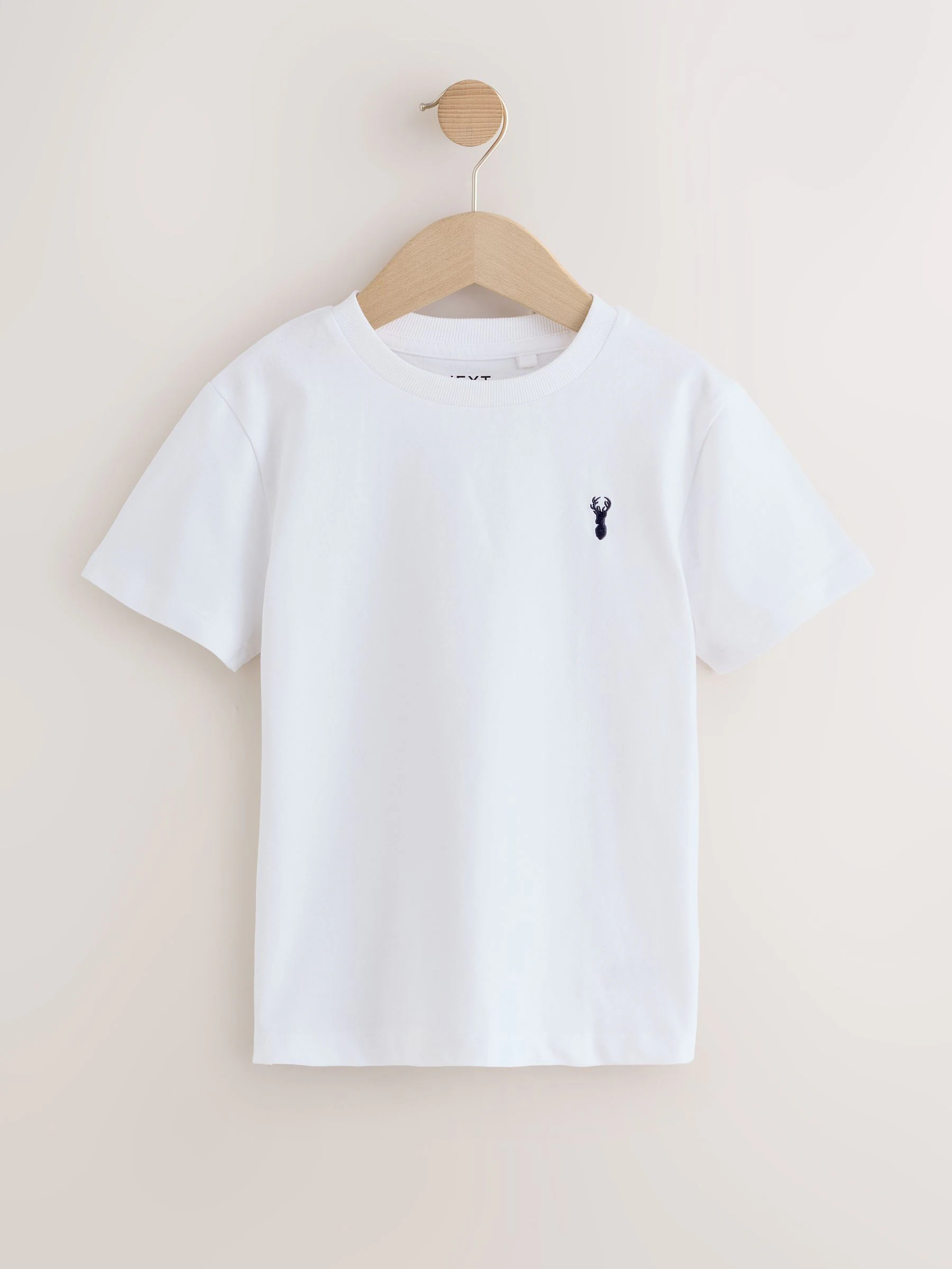 Bordeauxrood/wit - T-shirts met korte mouwen en geborduurd rendier, verpakking van 4 (3-16jr)