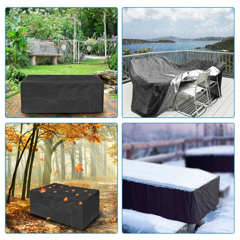 (213x132x74cm) Gartenmöbel Regenschutz Abdeckplane Tischüberzug Wasserfest & Witterungsbeständig - Schwarz