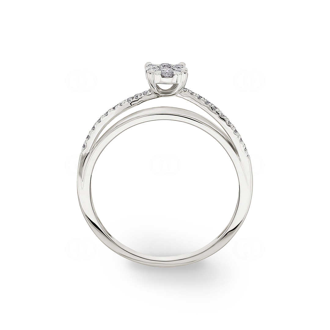 0.23 Karat Diamantring 750/18 K Weissgold