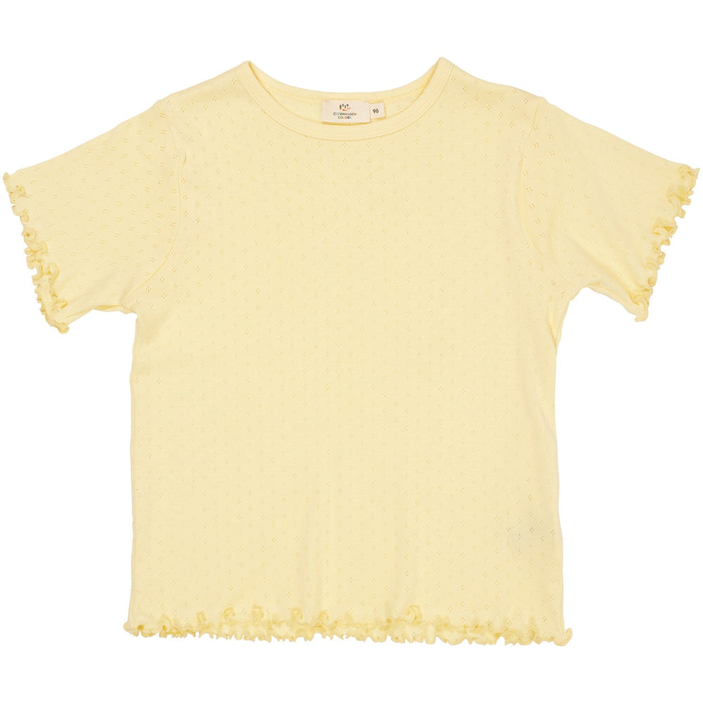 Køb COPENHAGEN COLORS Lt Yellow Summer Pointelle T-Shirt