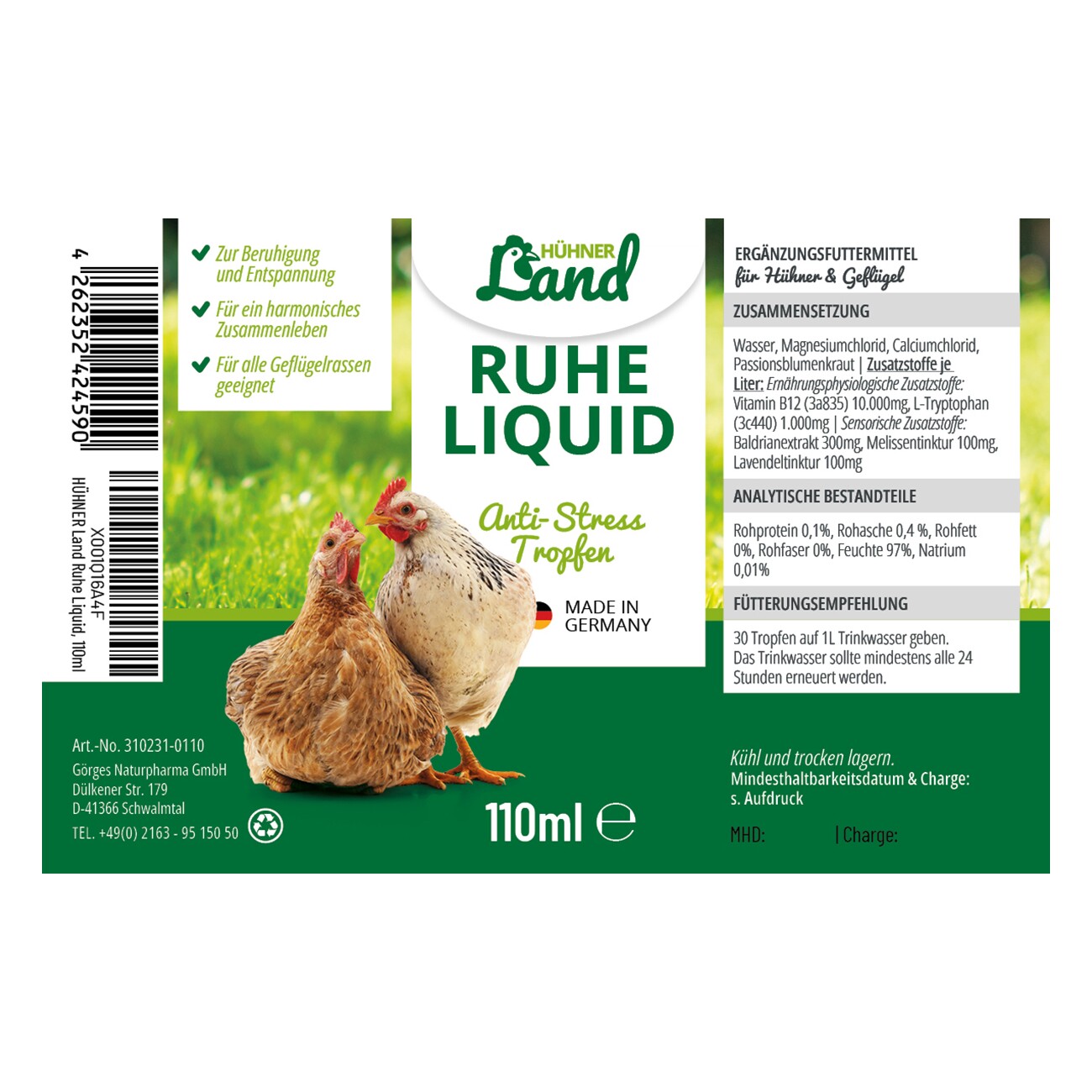 HÜHNER Land Ruhe Liquid 100ml