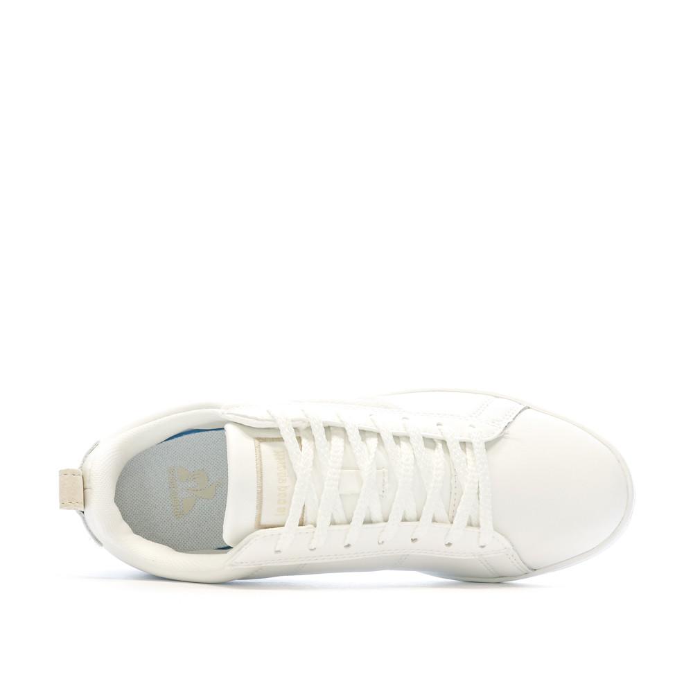 Le Coq Sportif Baskets Blanches/Beige Femme Le Coq Sportif Court Classic Premium Optical