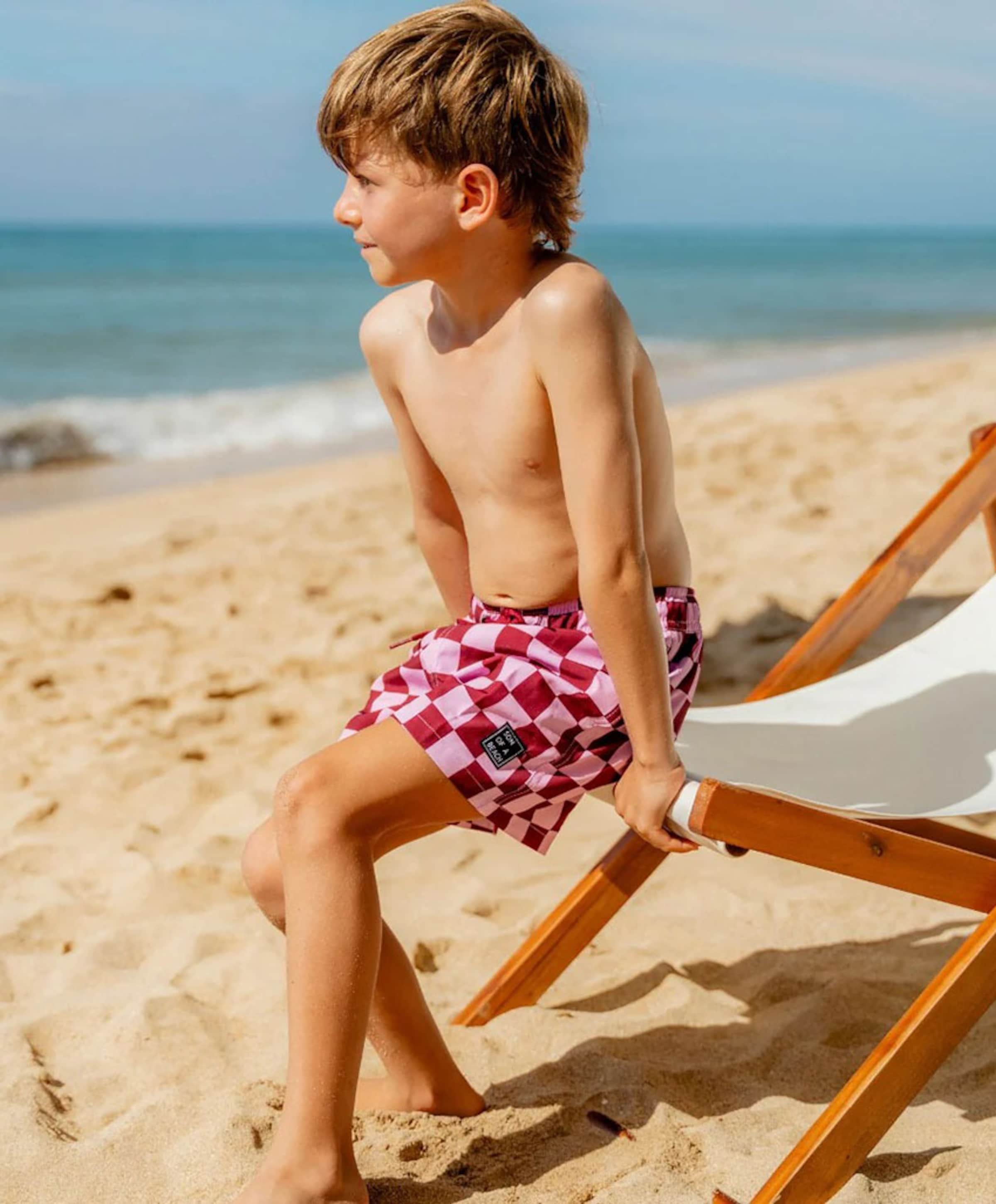 Son of a Beach Jongens zwemshort roze
