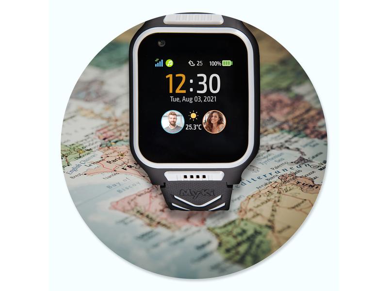 MyKi Smartwatch GPS Kinder Uhr MyKi 4 Weiss/Pink mit SIM-Ka Kinder Smartwatch mit GPS Traker und SOS-Taste, inkl. 1 Monat gratis Daten und Voice SIM-Karte