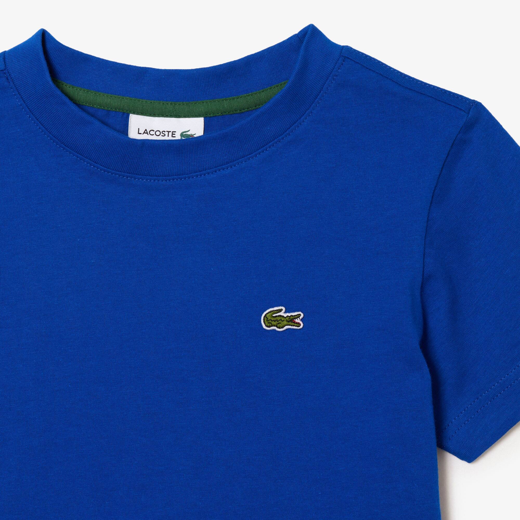 T-shirt uni en jersey de coton T-Shirts & Chemises - Bleu - Lacoste - Enfant
