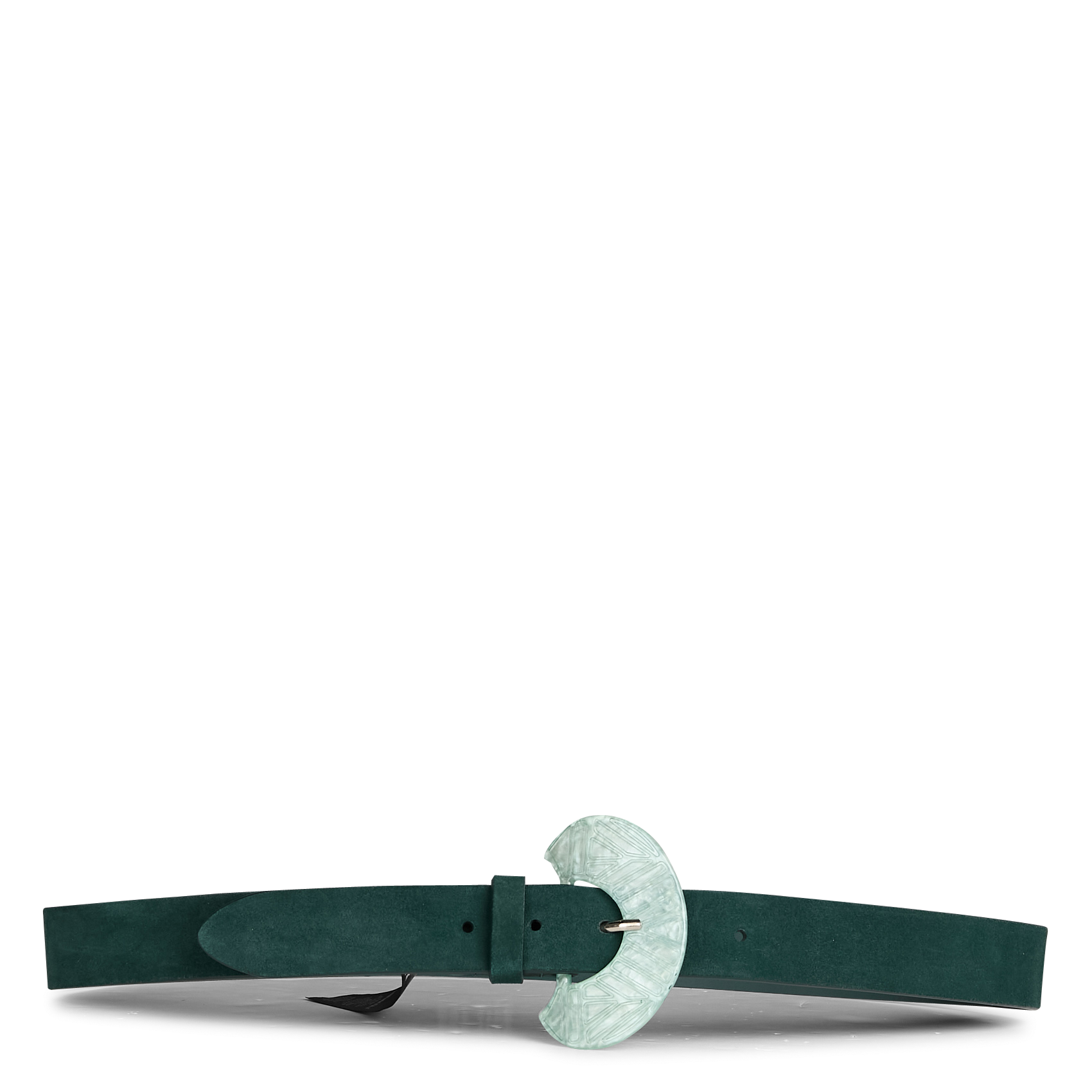 APIS - Ceinture fantaisie en cuir velours | Vert