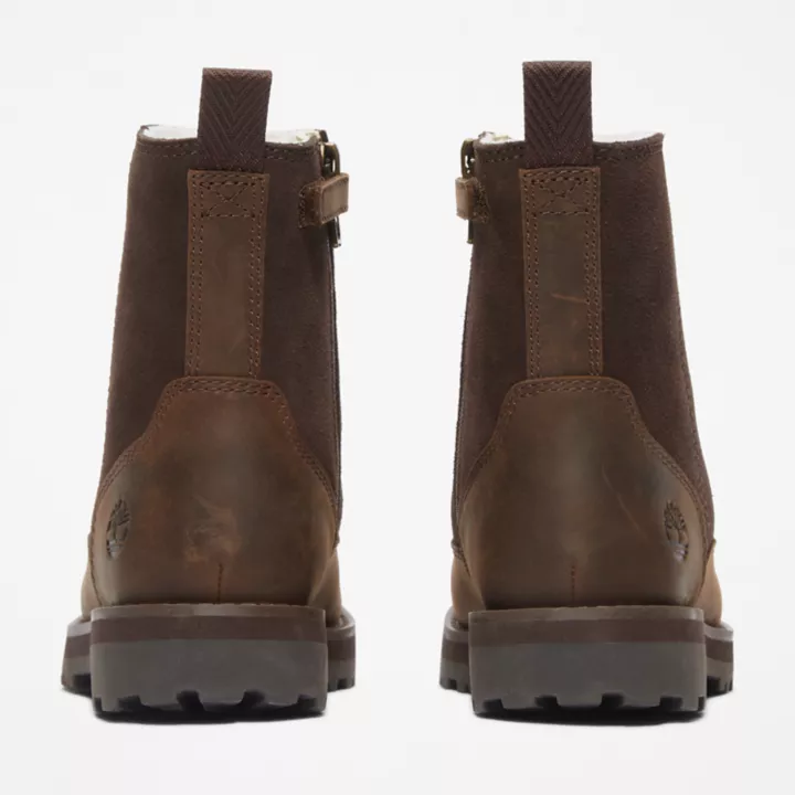 Bota infantil forrada Courma Kid na cor marrom escuro