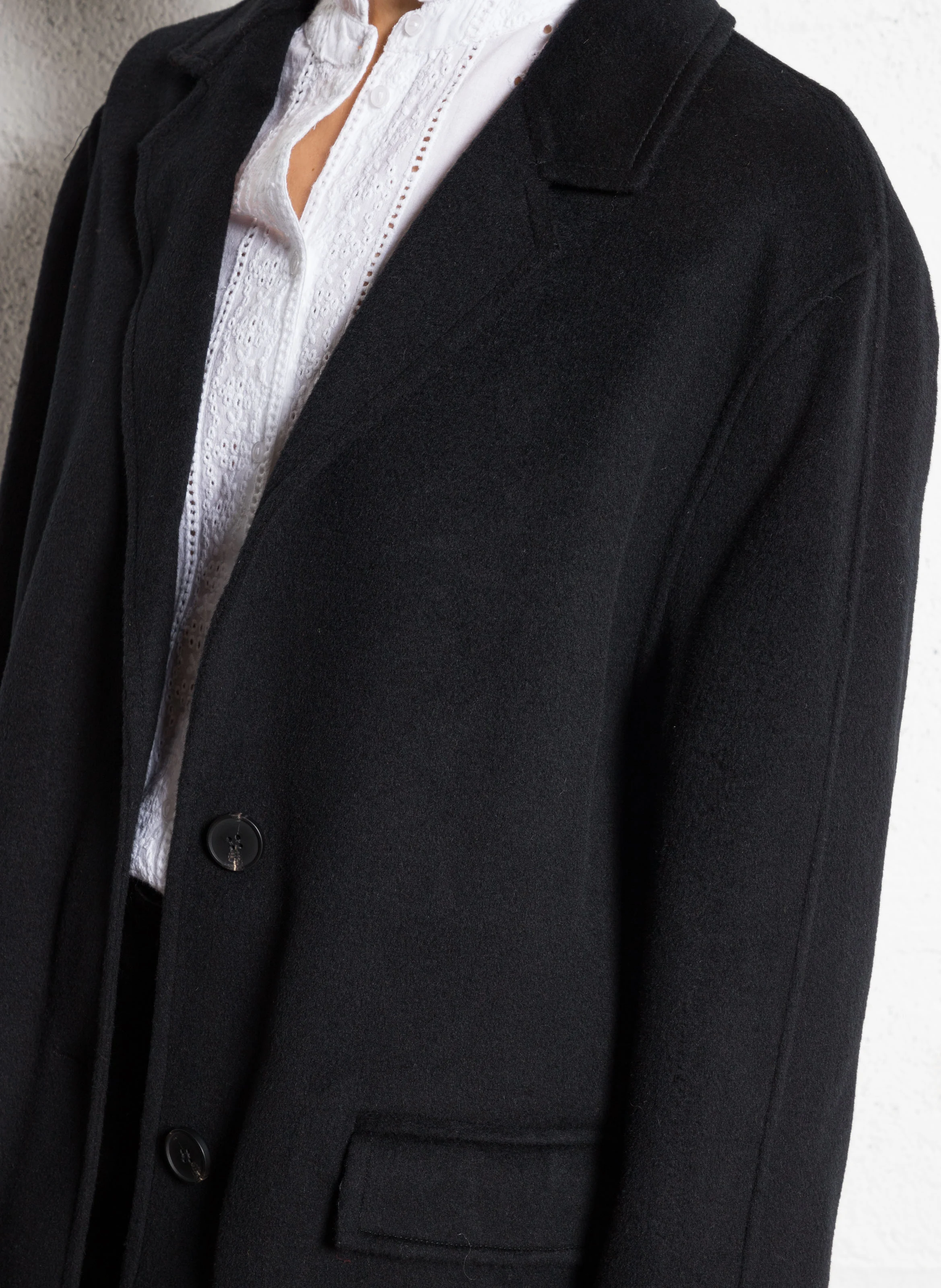 VEZKAL - Veste col tailleur en laine mélangée | Noir