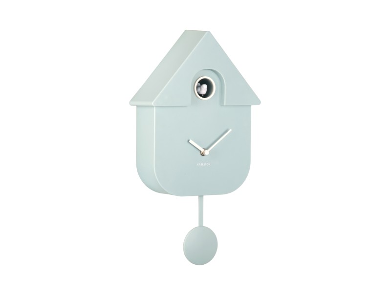 Wall Clock Modern Cuckoo KA5768TB Turquoise blue