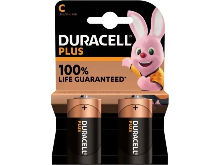 Batteri Duracell Plus Power C alkaline 2stk/pak